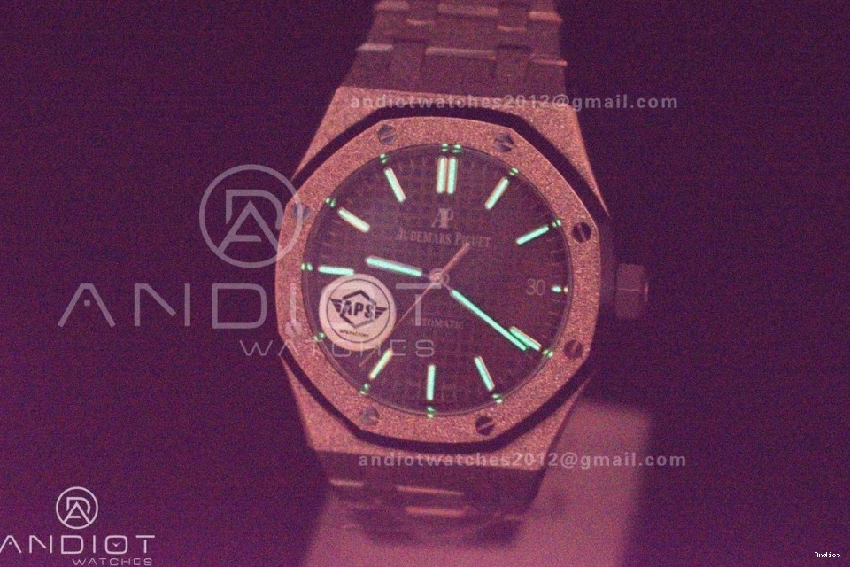 1:1 APSF on SS 15454 Bracelet Textured Clone Super Best Oak Frosted Edition SA3120 Dial SS 37mm Grey Royal 0317